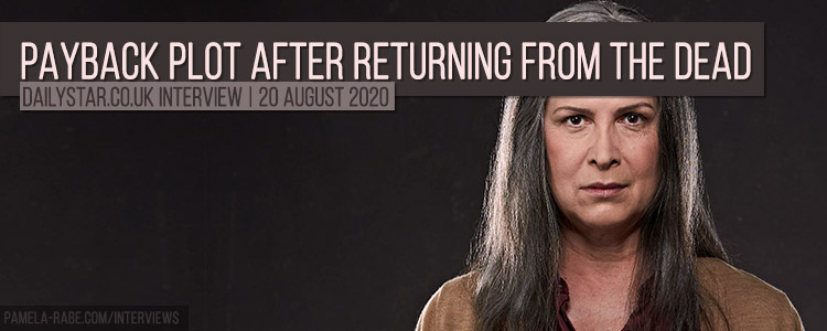 Pamela Rabe teases villain’s payback plot after returning from the dead